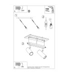 Ceiling lamps - Sollux Plafond DIREZIONE 2 black SL.0500 - product 5