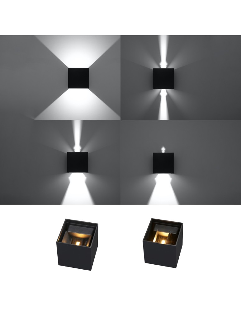 Sollux Kinkiet LUCA czarny LED IP54 SL.0545