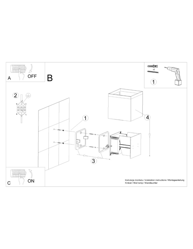Wall lamps - Sollux Wall lamp LUCA black LED IP54 SL.0545 - product kolory-swiatla.pl 9