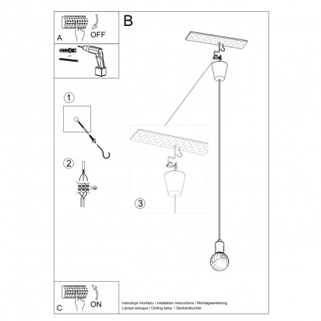 Sollux Lampa wisząca DIEGO 1 biała SL.0569