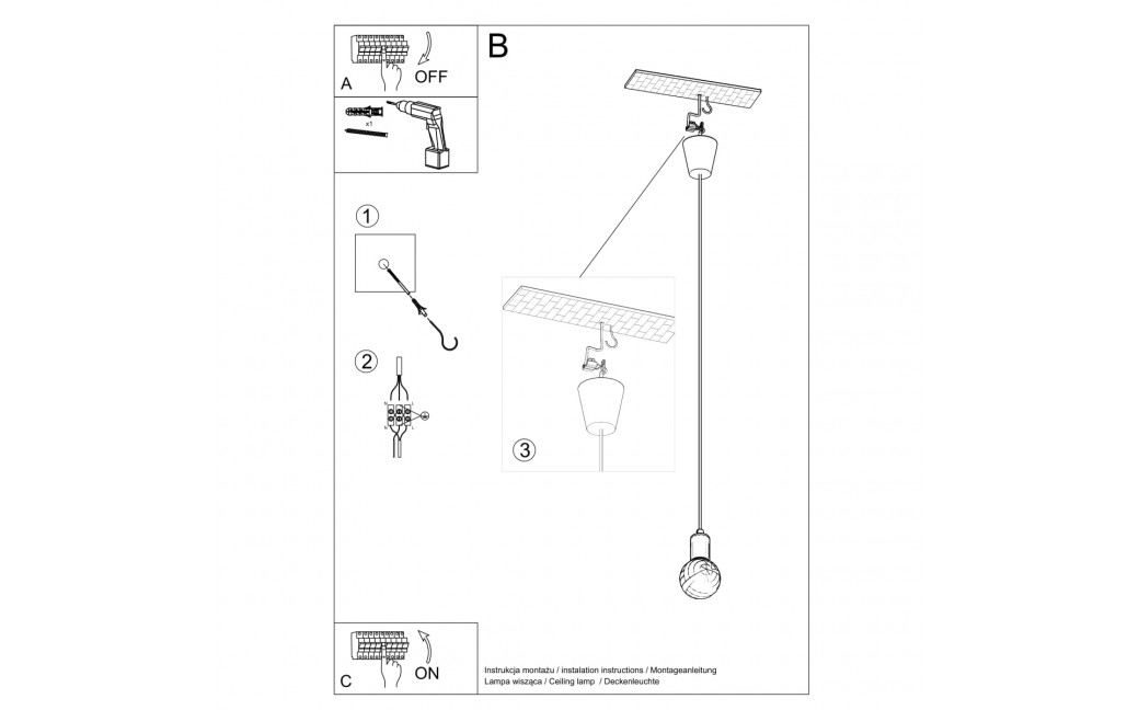 Sollux Lampa wisząca DIEGO 1 biała SL.0569