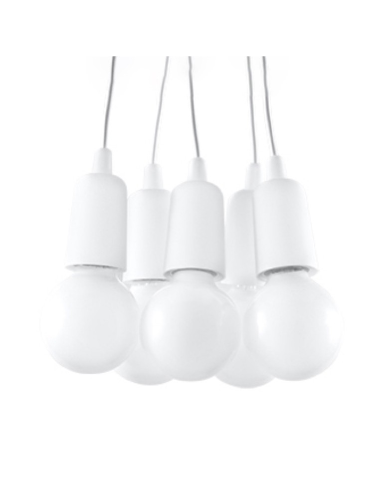 Pendant lamps - Sollux DIEGO 5 pendant lamp white SL.0571 - product kolory-swiatla.pl 1