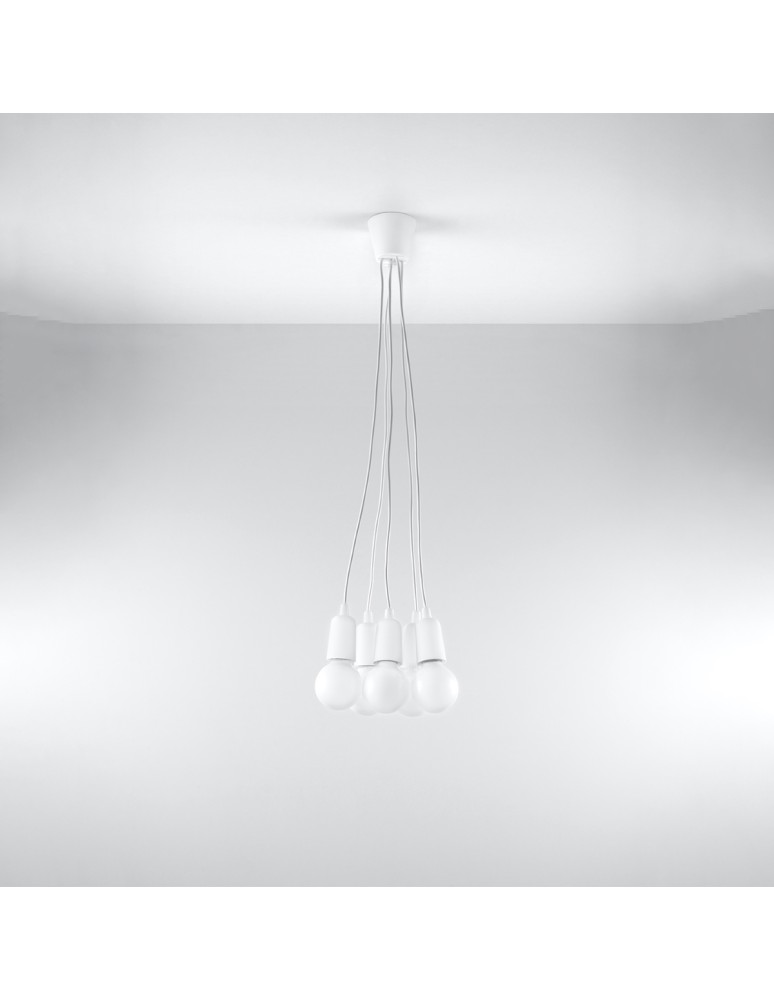 Pendant lamps - Sollux DIEGO 5 pendant lamp white SL.0571 - product kolory-swiatla.pl 2