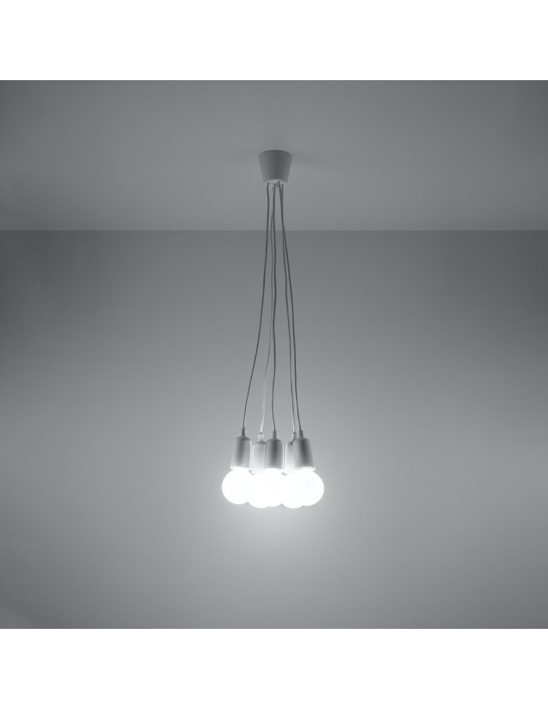 Pendant lamps - Sollux DIEGO 5 pendant lamp white SL.0571 - product kolory-swiatla.pl 3
