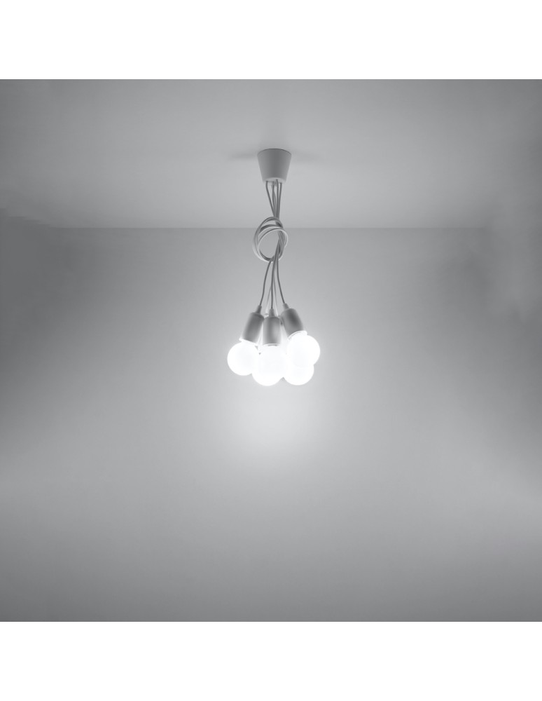 Pendant lamps - Sollux DIEGO 5 pendant lamp white SL.0571 - product kolory-swiatla.pl 6
