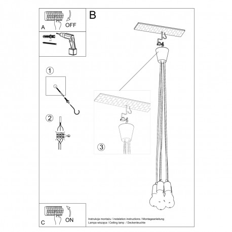 Sollux Lampa wisząca DIEGO 5 biała SL.0571