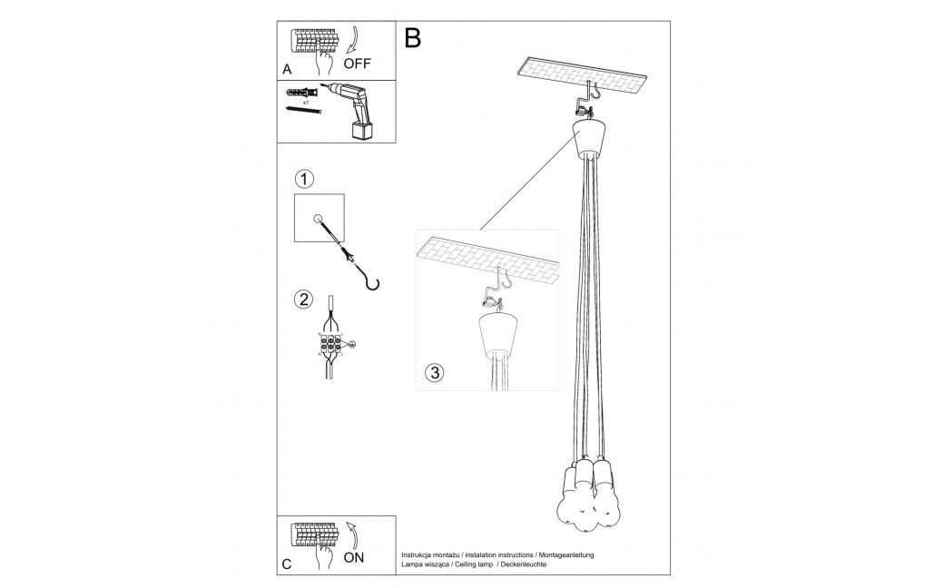 Sollux Lampa wisząca DIEGO 5 biała SL.0571