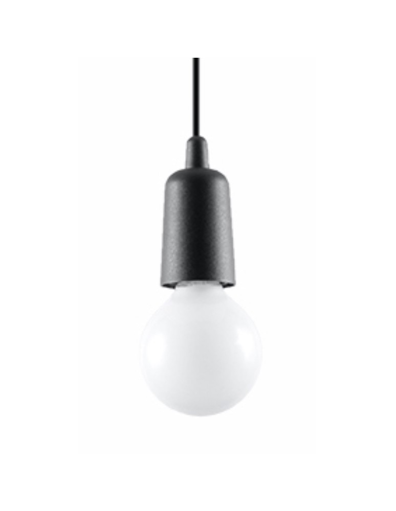 Pendant lamps - Sollux DIEGO 1 pendant lamp black SL.0572 - product kolory-swiatla.pl 1