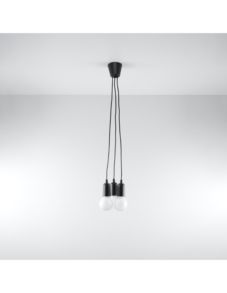 Pendant lamps - Sollux DIEGO 3 pendant lamp black SL.0573 - product kolory-swiatla.pl 2