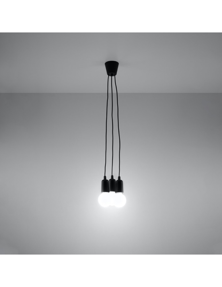 Pendant lamps - Sollux DIEGO 3 pendant lamp black SL.0573 - product kolory-swiatla.pl 3
