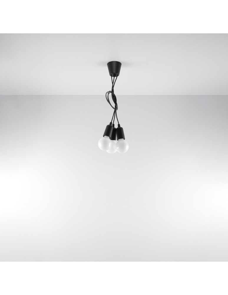 Pendant lamps - Sollux DIEGO 3 pendant lamp black SL.0573 - product kolory-swiatla.pl 5