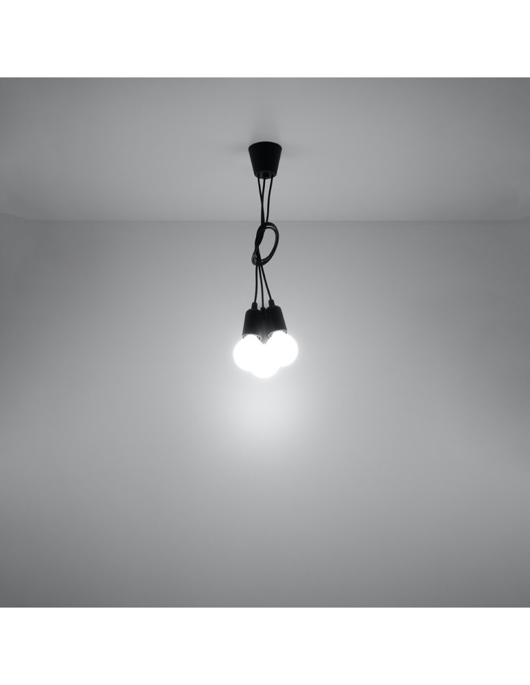 Pendant lamps - Sollux DIEGO 3 pendant lamp black SL.0573 - product kolory-swiatla.pl 6