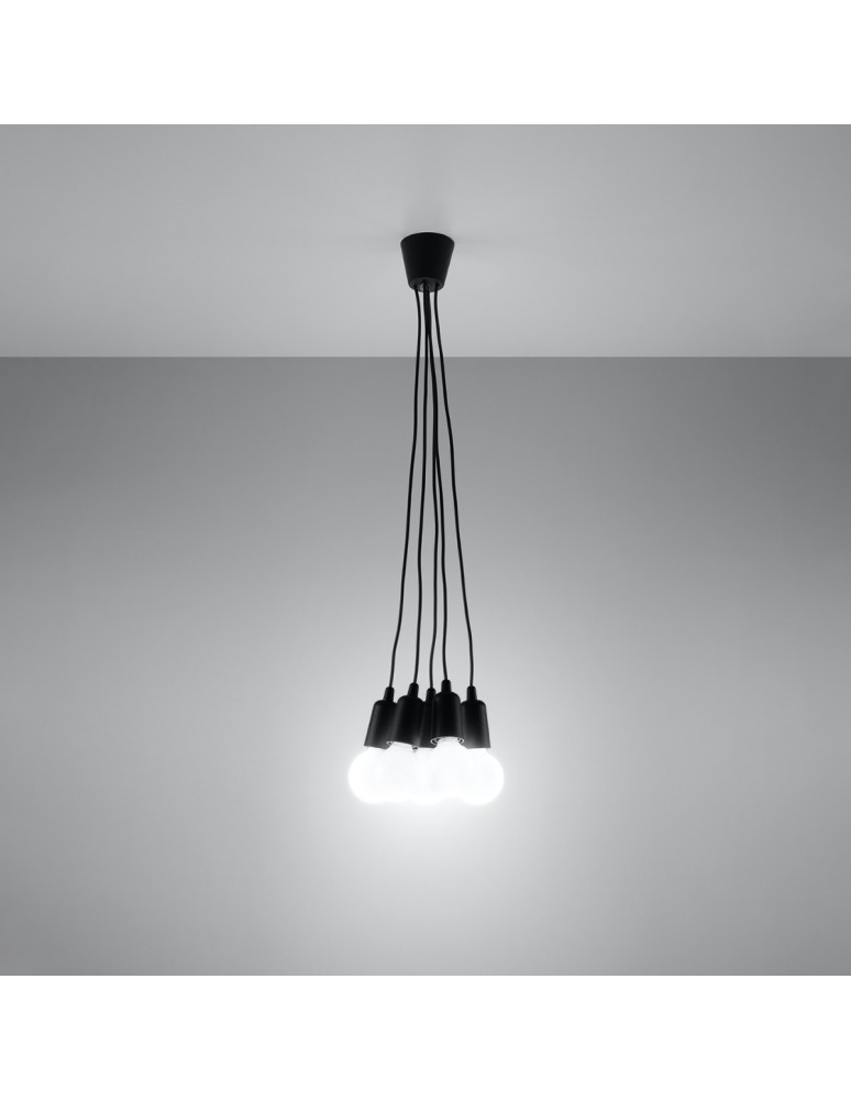 Pendant lamps - Sollux DIEGO 5 pendant lamp black SL.0574 - product kolory-swiatla.pl 3