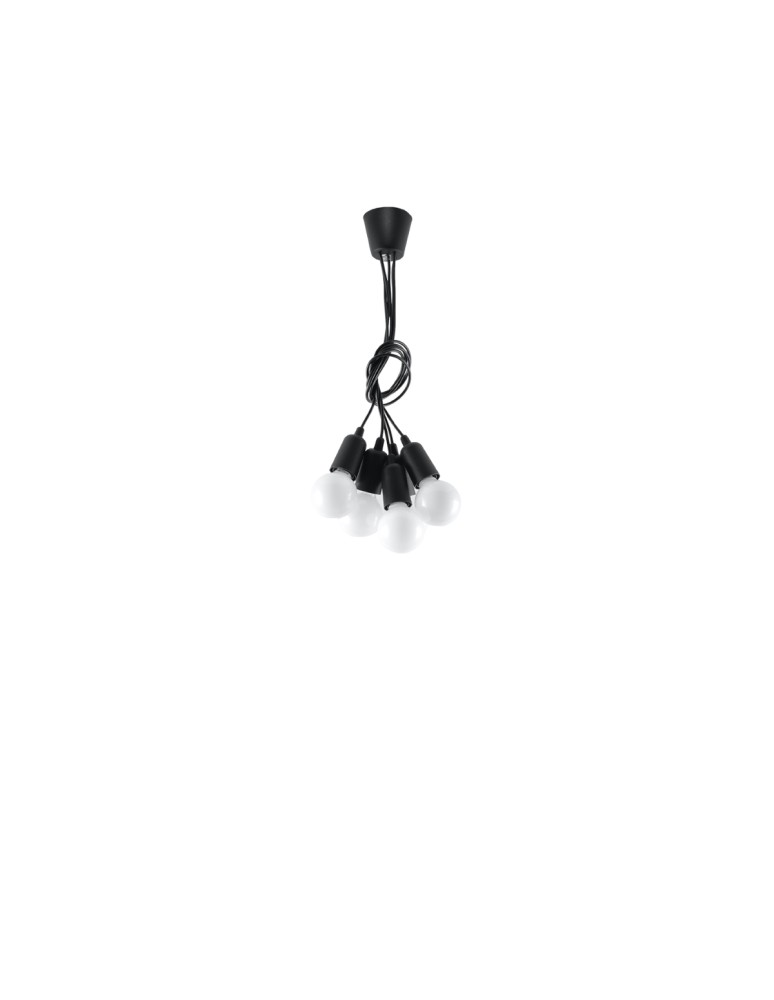 Pendant lamps - Sollux DIEGO 5 pendant lamp black SL.0574 - product kolory-swiatla.pl 4