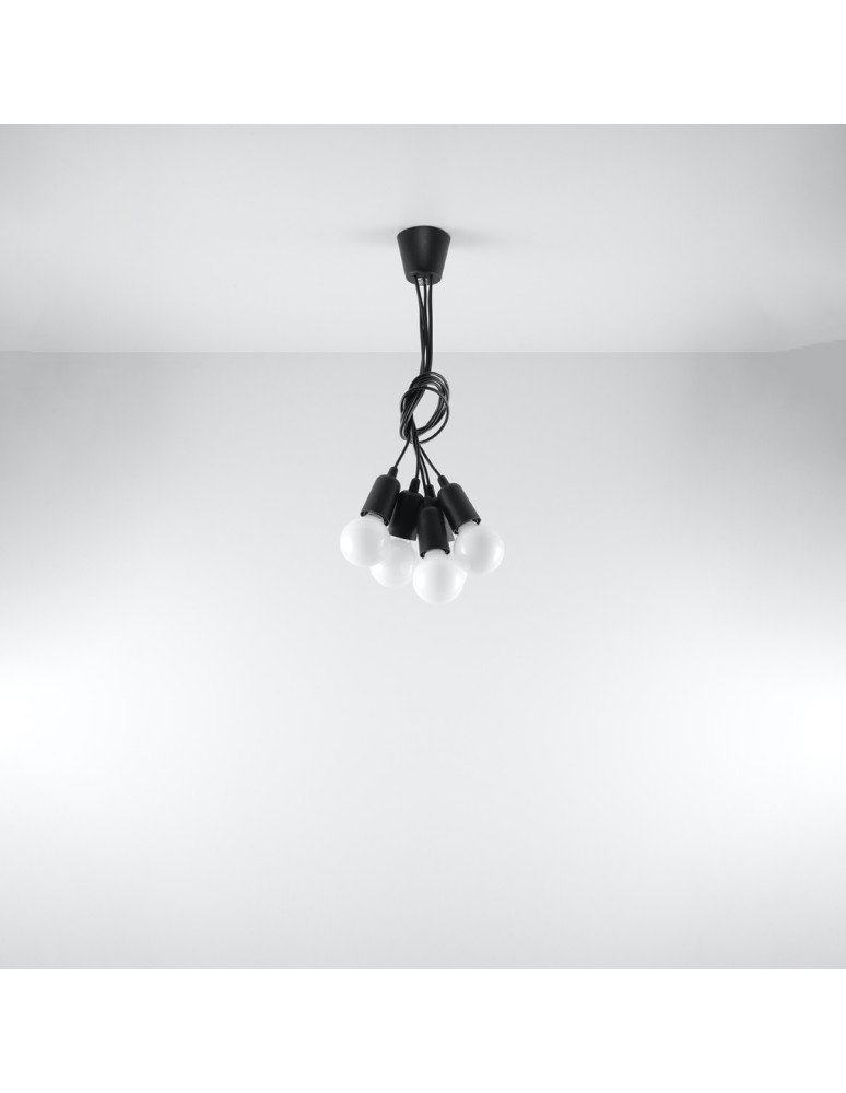 Pendant lamps - Sollux DIEGO 5 pendant lamp black SL.0574 - product kolory-swiatla.pl 5