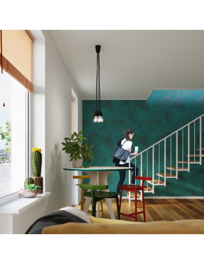 Pendant lamps - Sollux DIEGO 5 pendant lamp black SL.0574 - product kolory-swiatla.pl 9