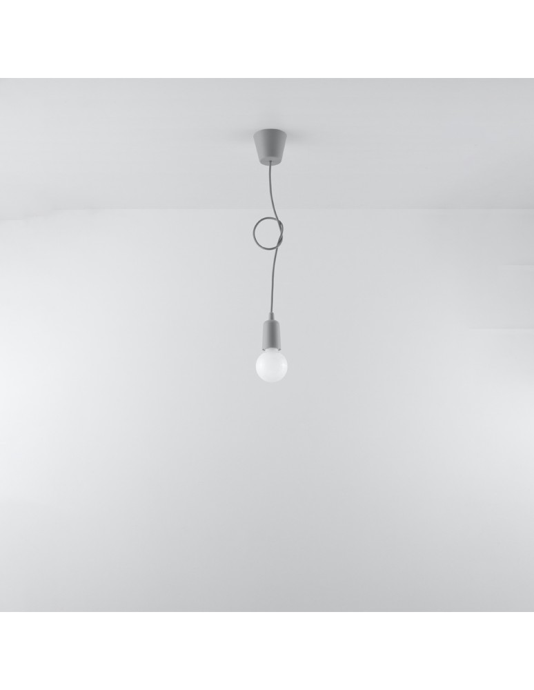 Pendant lamps - Sollux DIEGO 1 pendant lamp grey SL.0575 - product kolory-swiatla.pl 5