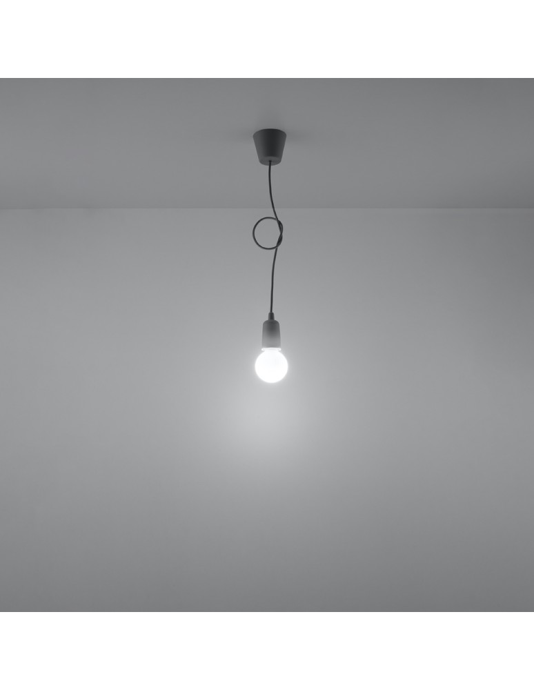 Pendant lamps - Sollux DIEGO 1 pendant lamp grey SL.0575 - product kolory-swiatla.pl 6