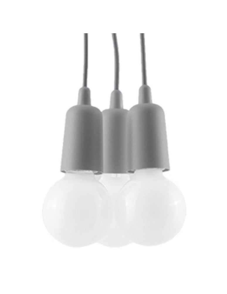 Pendant lamps - Sollux DIEGO 3 grey pendant lamp SL.0576 - product kolory-swiatla.pl 1