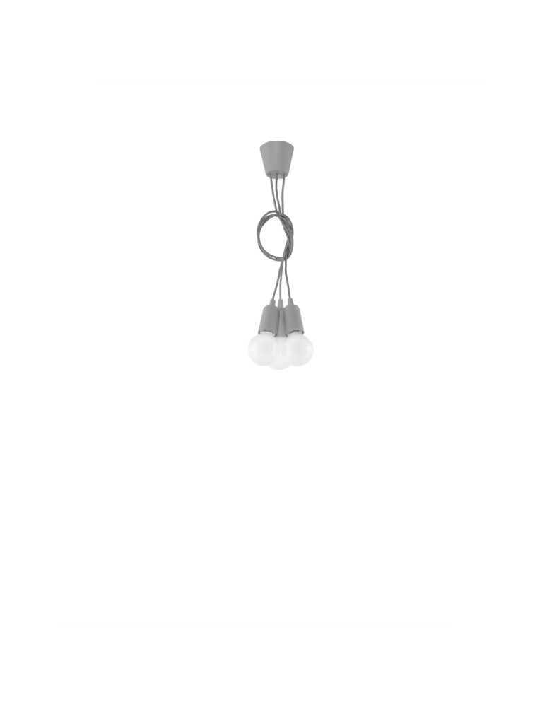 Pendant lamps - Sollux DIEGO 3 grey pendant lamp SL.0576 - product kolory-swiatla.pl 4