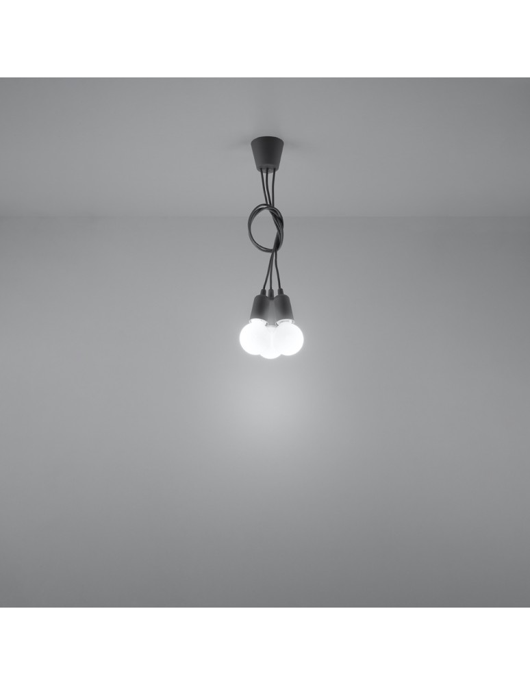 Pendant lamps - Sollux DIEGO 3 grey pendant lamp SL.0576 - product kolory-swiatla.pl 6