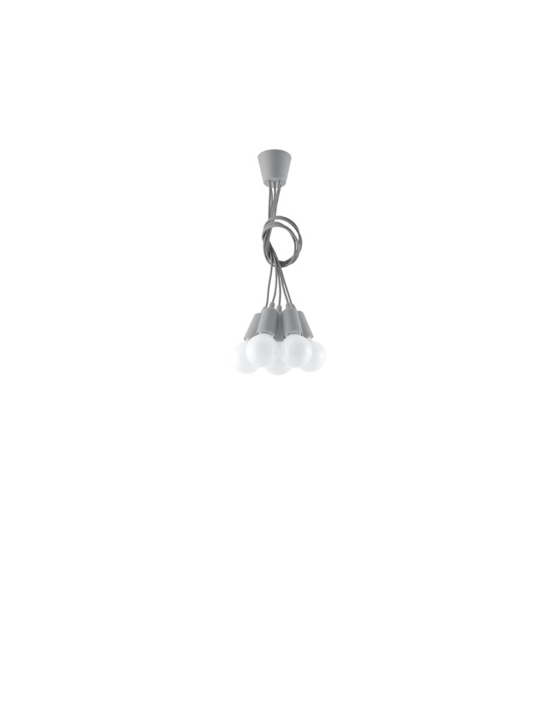 Pendant lamps - Sollux DIEGO 5 pendant lamp grey SL.0577 - product kolory-swiatla.pl 4