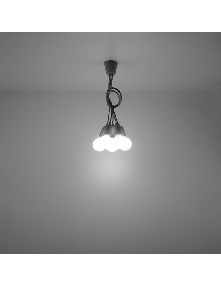 Pendant lamps - Sollux DIEGO 5 pendant lamp grey SL.0577 - product kolory-swiatla.pl 6
