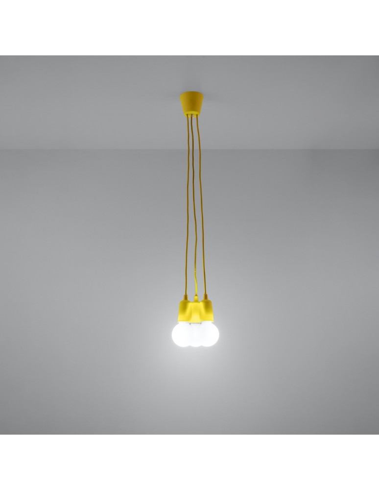 Pendant lamps - Sollux DIEGO 3 yellow pendant lamp SL.0579 - product kolory-swiatla.pl 3