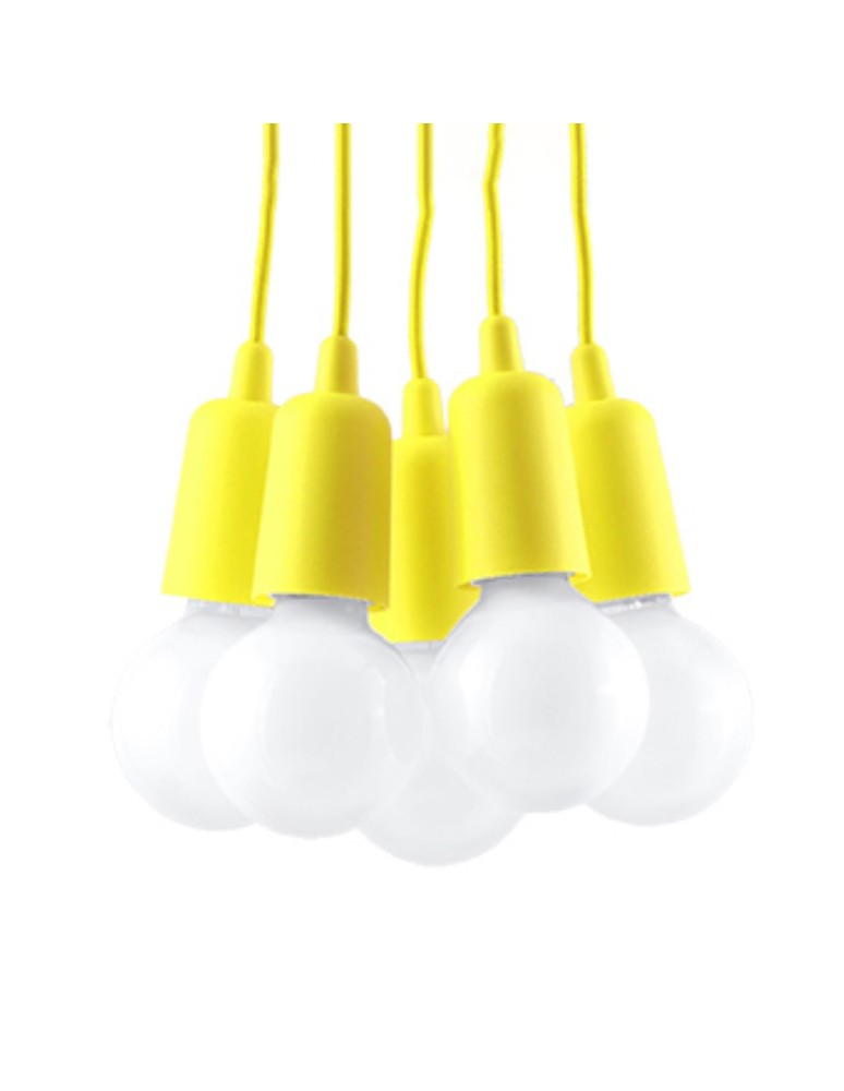 Pendant lamps - Sollux DIEGO 5 yellow pendant lamp SL.0580 - product kolory-swiatla.pl 1