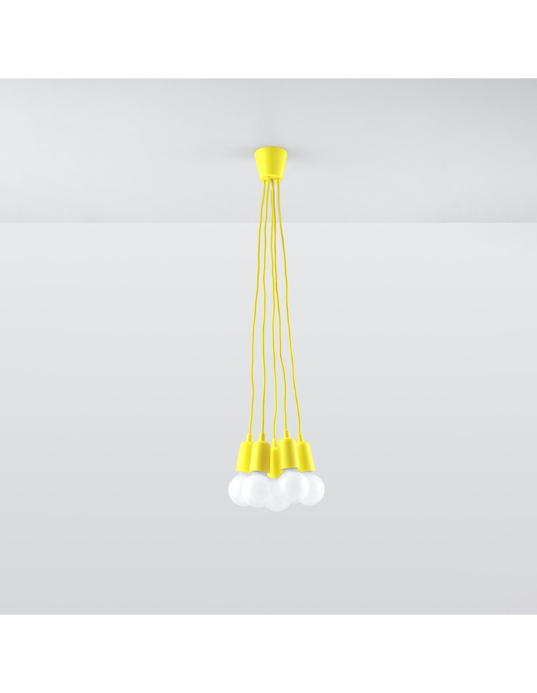 Pendant lamps - Sollux DIEGO 5 yellow pendant lamp SL.0580 - product kolory-swiatla.pl 2