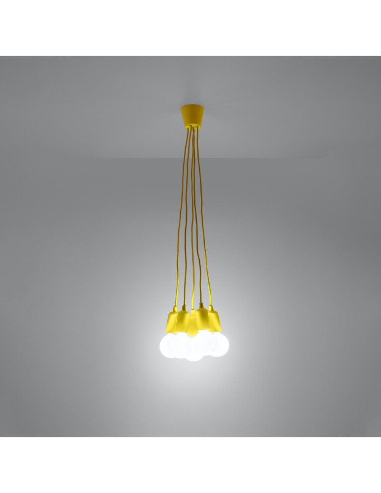 Pendant lamps - Sollux DIEGO 5 yellow pendant lamp SL.0580 - product kolory-swiatla.pl 3