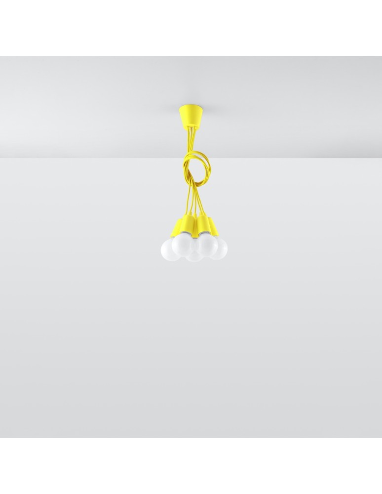 Pendant lamps - Sollux DIEGO 5 yellow pendant lamp SL.0580 - product kolory-swiatla.pl 5