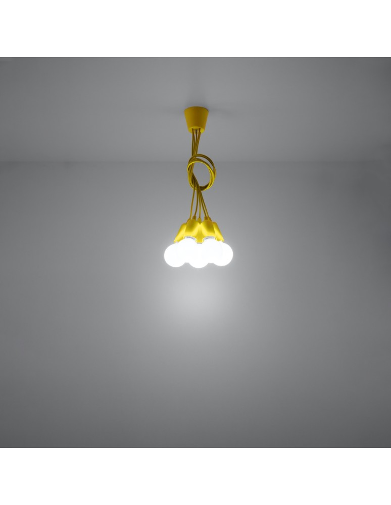 Pendant lamps - Sollux DIEGO 5 yellow pendant lamp SL.0580 - product kolory-swiatla.pl 6