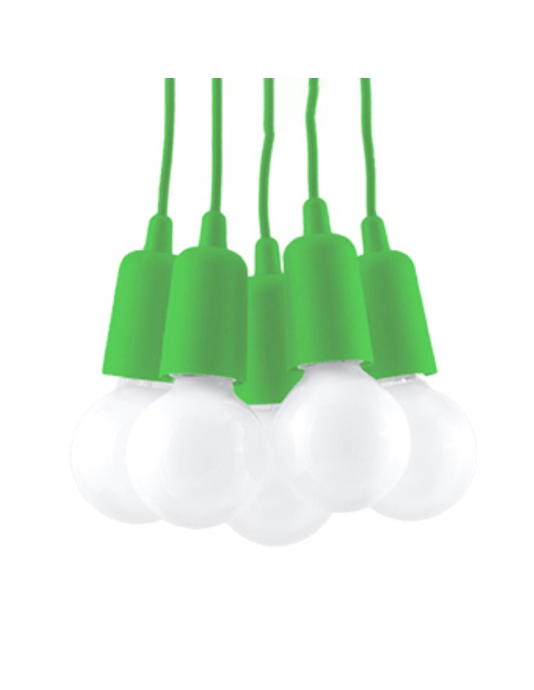 Pendant lamps - Sollux DIEGO 5 pendant lamp green SL.0583 - product kolory-swiatla.pl 1