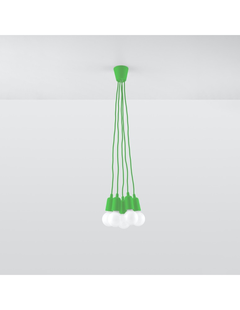 Pendant lamps - Sollux DIEGO 5 pendant lamp green SL.0583 - product kolory-swiatla.pl 2