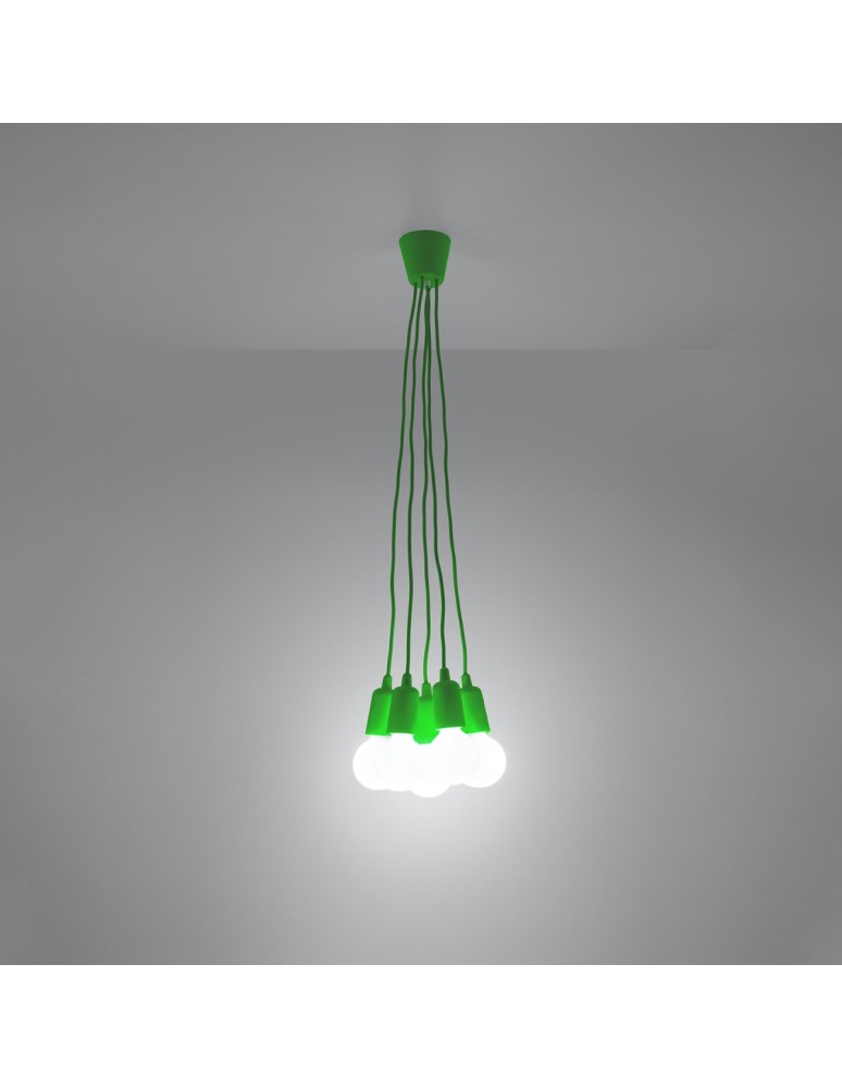 Pendant lamps - Sollux DIEGO 5 pendant lamp green SL.0583 - product kolory-swiatla.pl 3