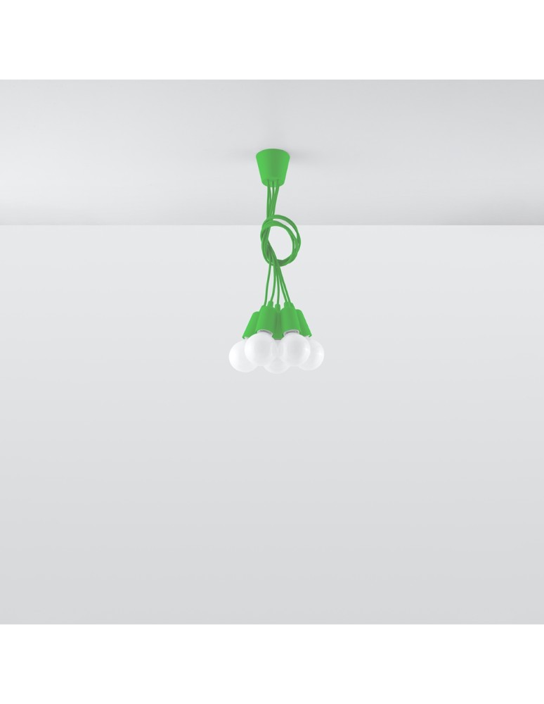 Pendant lamps - Sollux DIEGO 5 pendant lamp green SL.0583 - product kolory-swiatla.pl 5