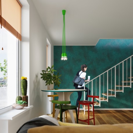 Sollux Lampa wisząca DIEGO 5 zielony SL.0583