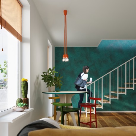 Sollux Lampa wisząca DIEGO 3 pomarańczowy SL.0585
