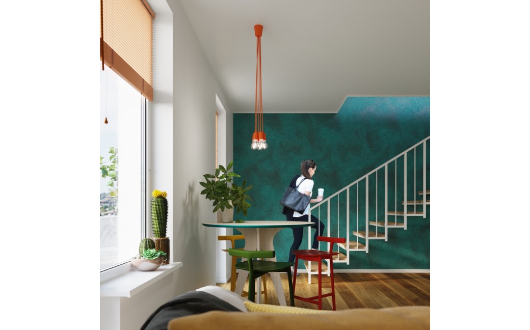 Sollux Lampa wisząca DIEGO 3 pomarańczowy SL.0585