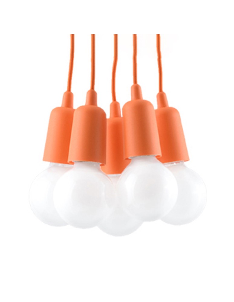 Pendant lamps - Sollux DIEGO 5 pendant lamp orange SL.0586 - product kolory-swiatla.pl 1