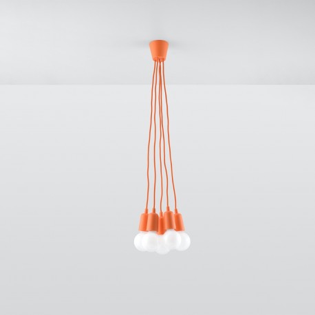 Sollux Lampa wisząca DIEGO 5 pomarańczowy SL.0586