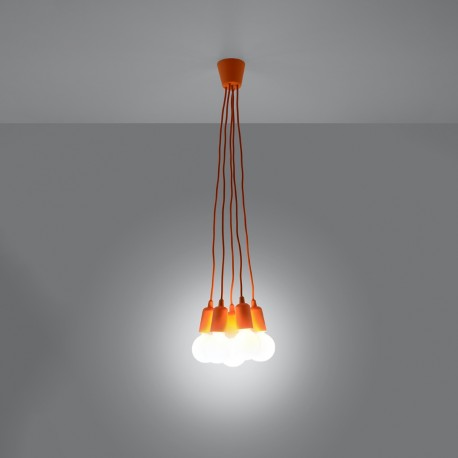 Sollux Lampa wisząca DIEGO 5 pomarańczowy SL.0586