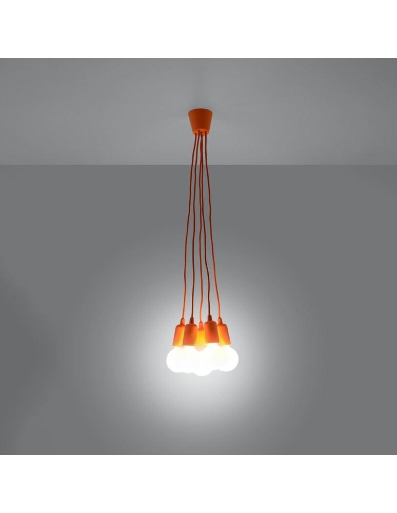 Pendant lamps - Sollux DIEGO 5 pendant lamp orange SL.0586 - product kolory-swiatla.pl 3