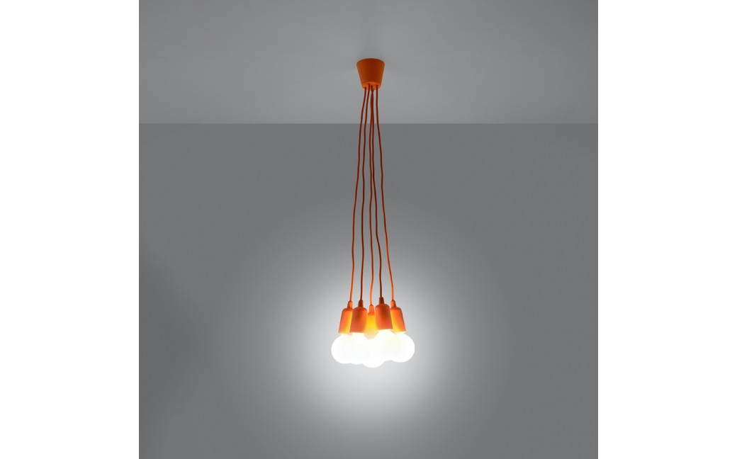 Sollux Lampa wisząca DIEGO 5 pomarańczowy SL.0586
