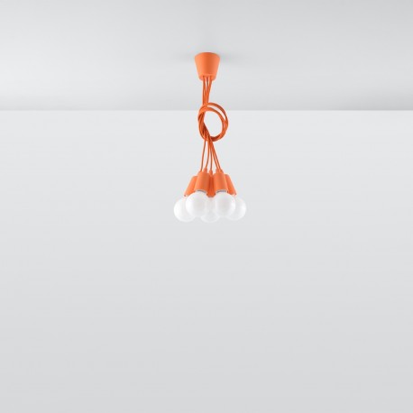 Sollux Lampa wisząca DIEGO 5 pomarańczowy SL.0586