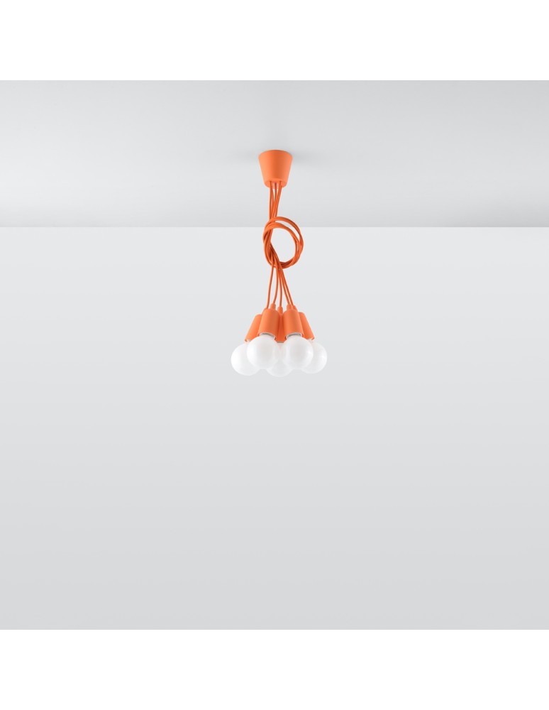 Pendant lamps - Sollux DIEGO 5 pendant lamp orange SL.0586 - product kolory-swiatla.pl 5