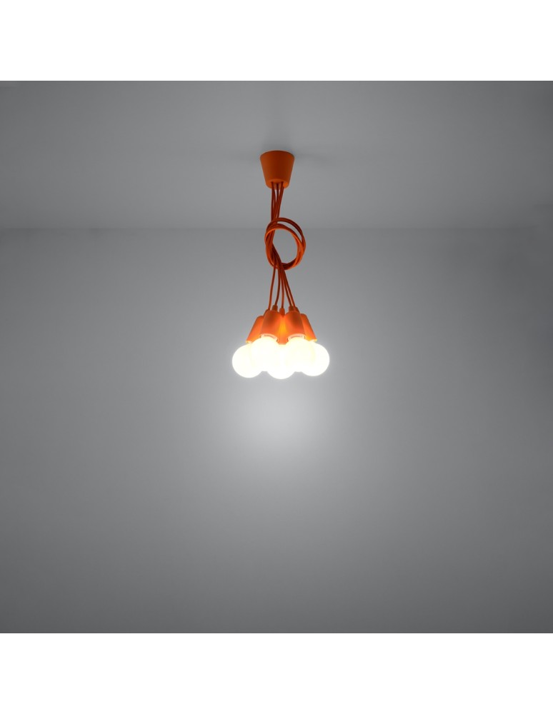 Pendant lamps - Sollux DIEGO 5 pendant lamp orange SL.0586 - product kolory-swiatla.pl 6