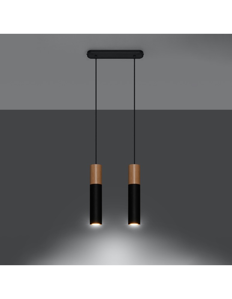 Pendant lamps - Sollux PABLO 2 pendant lamp black SL.0633 - product kolory-swiatla.pl 3