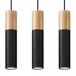 Sollux Lampa wisząca PABLO 3L czarna SL.0634